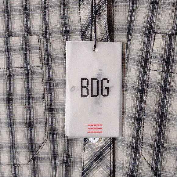 NWT BDG Women's Black/White Plaid/Long Sleeve Crop Top Size XS - Picture 3 of 7